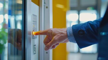 office, man unlock screem withtouch id