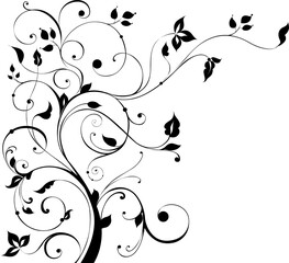 Abstract floral design, black  floral, vector floral pattern abstract floral design 