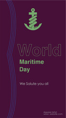 Adobe Illustrator Artwork, World, Maritime, Day, anchor, graphic, minimalist, design, salute, navy, seafarers, navy, appreciation, marine, sailors, navigation, ocean, blue, waves, typography, poster, 