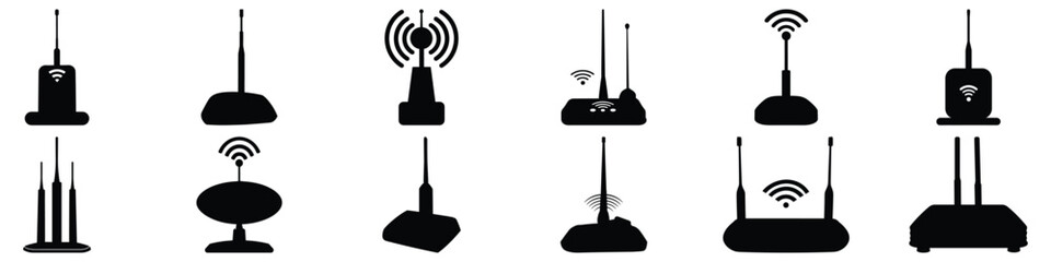 Wifi internet silhouette set vector design big pack of network illustration and icon