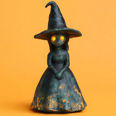 Halloween Witch Figurine with Glowing Eyes © Selene Studio