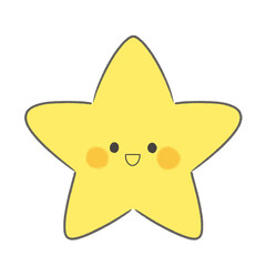 顔つきのかわいい星のイラスト