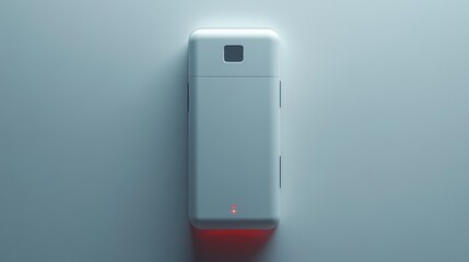 Minimalist White Power Bank with Red Light Generative AI