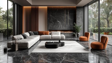 Modern Luxury Living Room Generative AI