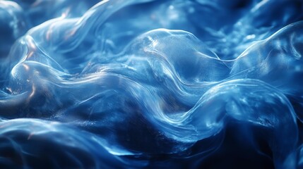 Obraz premium Flowing Blue Fabric Texture Generative AI
