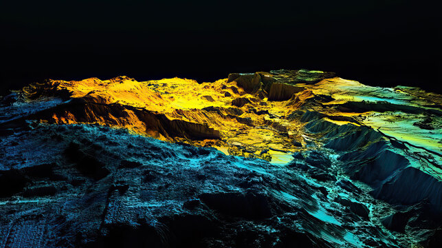 Technical aerial visual, 3D LiDAR GIS aerial map satellite scan model isolated, showing with landmarks simple clear. 3D LIDAR model map topogr b4176da1, aaac. Elevation, topography, render
