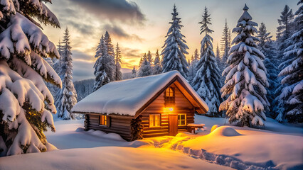 Naklejka premium house in the snow