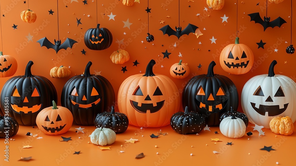 Wall mural Decoration for halloween event. Background concept for halloween banner for holiday event.