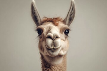 Obraz premium Chewing Llama with Quirky Head Tilt