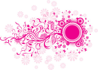 abstract pink floral background Abstract floral frame with vibrant hues for a captivating backdrop