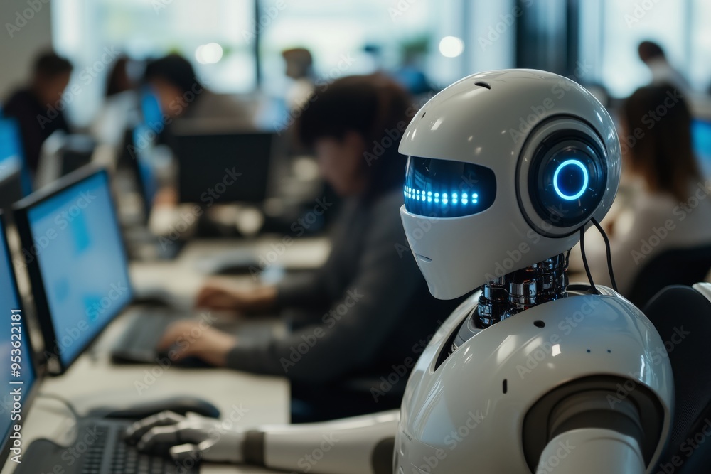 Poster in todays techdriven world, robots are common in offices. they enhance automation, improve collabora