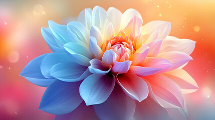 A close-up of a vibrant, multi-colored flower with soft, delicate petals.