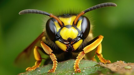  Whimsical Smile of a Wasp - A Playful Take on Nature's Often Misunderstood Creature.