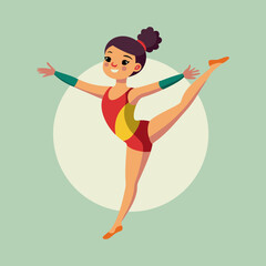 Illustration of a female gymnast