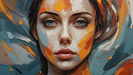 abstract art oil painting human mental health power. illustration animation.