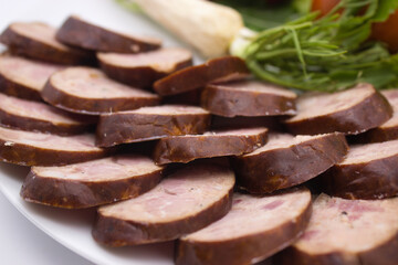 Close-Up of Sliced Smoked Sausage
