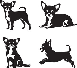 Chihuahua Dog Silhouette Vector Bundle