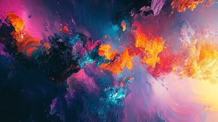 Fototapeta premium Dynamic swirls of multicolored smoke create an energetic and vibrant background suitable as an abstract wallpaper or creative backdrop