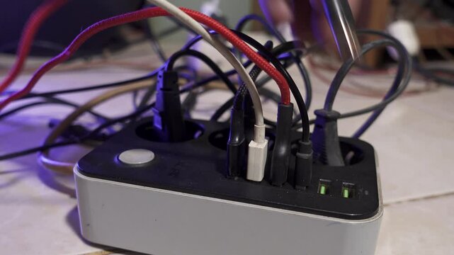 Remove USB cable from socket. Overloaded socket and USB multi-port.