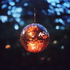 Obraz premium Sparkling Disco Elegance, Radiant Reflections in a Bokeh Wonderland