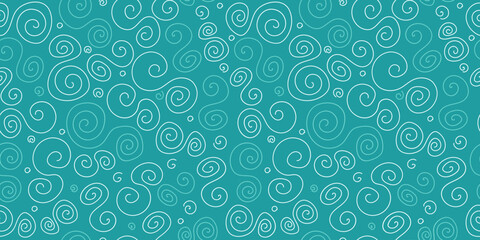 Abstract color background, continuous backdrop. Shapes, spiral, circle. Seamless pattern, vector texture.