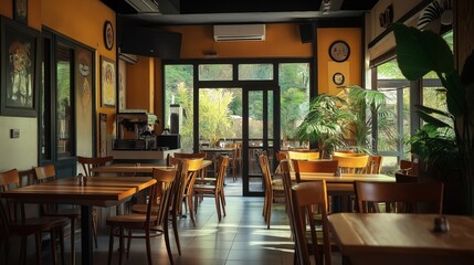 Fototapeta premium Restourant stock photo. Interior of restourant