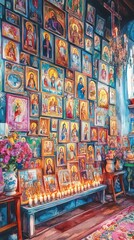 Fototapeta premium Icons Orthodox Church Eastern Orthodox Christianity Religion Spiritual Symbol