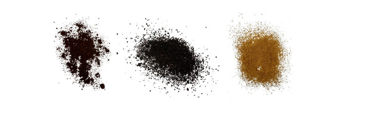 Close-up macro shot of 3 types of spices