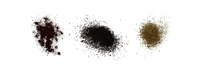 Close-up macro shot of 3 types of spices