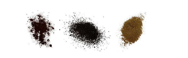 Close-up macro shot of 3 types of spices