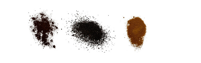 Close-up macro shot of 3 types of spices
