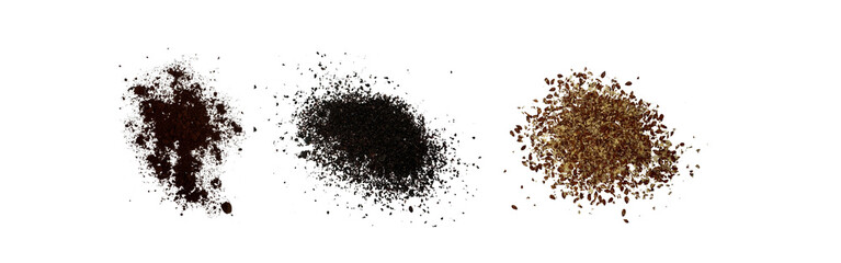 Close-up macro shot of 3 types of spices