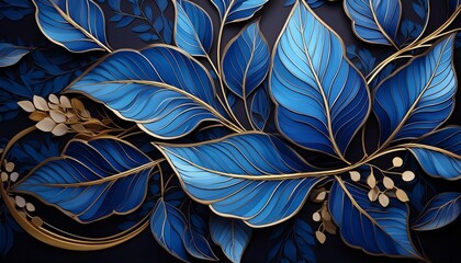 blue and black leaves