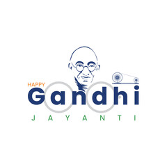 Mahatma Gandhi Jayanti 2nd October with creative design vector illustration