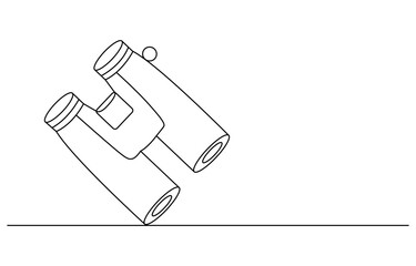 Continuous one line drawing of Binocular. Binocular single line art vector design. Military concept