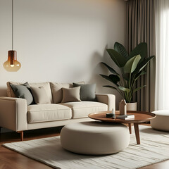 Modern living room interior - 3d render