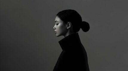 Minimalist Fashion Portrait with Sleek Silhouette and Understated Elegance