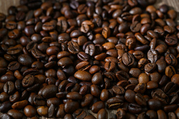 Full frame shot of roasted coffee beans