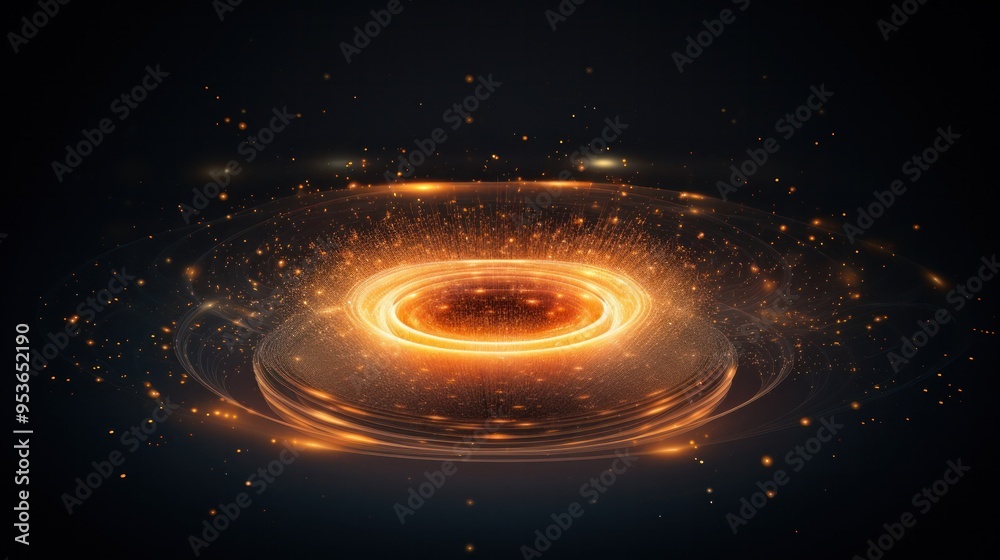Poster a swirling vortex of data points, each representing a unique search query, converging into a glowing