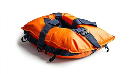 Life jacket displayed under a white background, emphasizing its role in water safety. Ideal for boating and swimming activities.