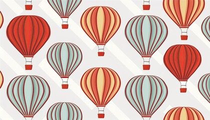Hot-air balloon seamless repeating pattern