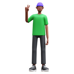 green shirt man 3d illustration