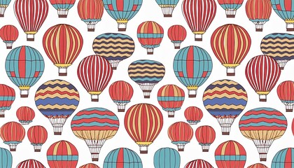 Hot-air balloon seamless repeating pattern