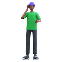 green shirt man 3d illustration