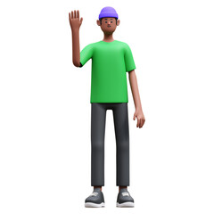 green shirt man 3d illustration