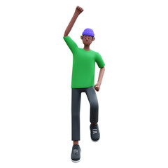 green shirt man 3d illustration
