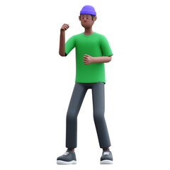green shirt man 3d illustration