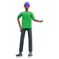 green shirt man 3d illustration