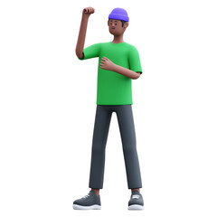 green shirt man 3d illustration