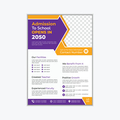 School admission poster template design